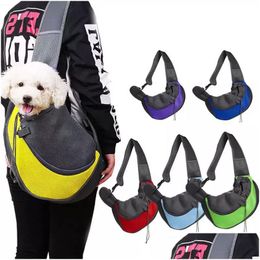 Dog Carrier Stock Crossbody Pet Backpack Dogs Carrier Mesh Breathable Outdoor Travel Bags Portable Cat And Dog Shoder Bag 6 Drop Deliv Dhows