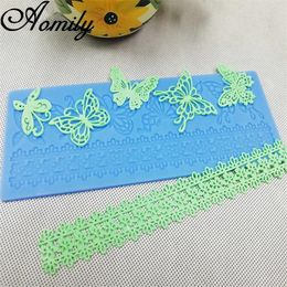 Baking Tools Aomily Butterflies Lace Silicone Mat Pad Cake Fondant Mold Butterfly Mousse Kitchen DIY Decorating Bakeware