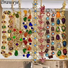 Choker Draweye Sweater Chains Mediaeval Style Necklace For Women Mix Colour Crystal Vintage Elegant Jewellery Exqusite Collares Para Mujer