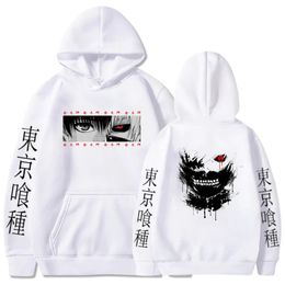 Anime Tokyo Ghoul Hoodies Ken Kaneki Graphic Printed Sweatshirts Men Casual Hip Hop Streetwear Couple Pullovers Loose Hoodie 240118