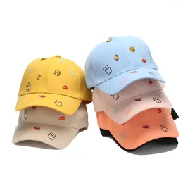Ball Caps Cartoon Embroidered Children's Kid Baseball Cap For Girls Boy Hats Cute Sunscreen Baby Hat Hip Hop Summer Fashion Shading