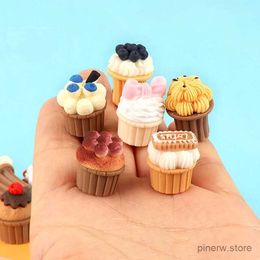 Action Toy Figures 10pcs Diy Kawaii Resin Mini Cup Cake Fake Food Toy Phone Case Hair Decoration Accessories Mini Figurines Sculptures and Statues