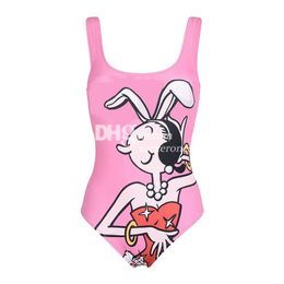 Luxury Bikinis Pink Figure Printed Swimsuit Sexy Designer Swimwear Padded Wetsuit Backless Swimwear Low Waist Swim Suits