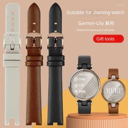 Watch Bands Women Fashion Cowhide Strap 14m For Garmin Lily Smart Genuine Leather Watchband Replacement Wrist Band Soft Bracelet