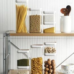 Storage Bottles Grains Coffee Sealed Jars Plastic Kitchen Container Organizer Beans And Grade Food Transparent