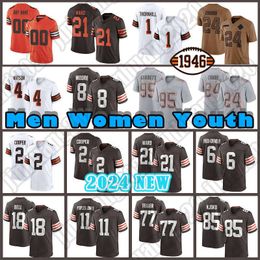 Myles Garrett Nick Chubb Football Jersey Joe Flacco Thomas Clevelands Brownes Jeremiah Owusu-Koramoah Amari Cooper Denzel Ward Elijah Moore David Njoku Watson e1