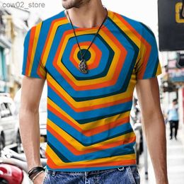 Men's T-Shirts 2022 New Summer 3D Printing T-Shirt for Men harajuku Vertigo style Short Sleeves Trendy Casual Tshirt Streetwear Men clothing Q240201