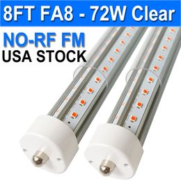 8Ft T8 LED Tube Light 6500K for Garage Daylight White 72W (Replace 300 Watt Fluorescent Tubes) Double-Ended Power Single Pin FA8 Base Ceiling Linkable usastock