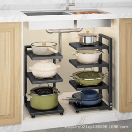 Kitchen Storage Rack Multi-layer Organiser Pot Under The Sink Cabinet Layered Special Accessories