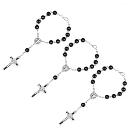 Charm Bracelets 3pcs Round Beaded Bracelet Jesus Bangle Amulet Perfect Christmas Gift