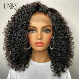 Wigs Human Hair Jerry Curly Lace Front Wig 13x4 Transparent For Women 4x4 Closure Short Bob 814inch 240130