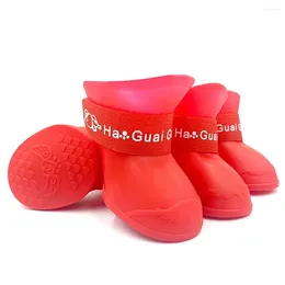Dog Apparel 4Pcs Shoes Pet Waterproof Rainshoe Anti-slip Boot Cats Foot Cover Boots Outdoor Ankle Products Accessories