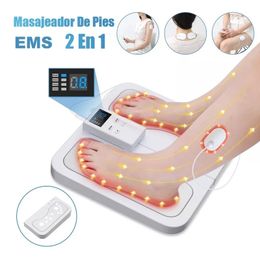 Foot Massager EMS TENS Nerve Muscle Circulation Massage Electric Stimulator Improve Feet Legs 240122