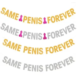 Party Decoration Gold SAME PENIS FOREVER Banner Hen Bachelorette Decorations Garland Bunting Flags Supplies