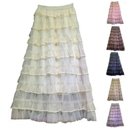 Skirts Women's Tulle Skirt Ruffle Multilayer Mesh A Denim For Women Midi Length Mobile Home Skirting Panels Trailer