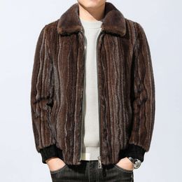 Winter Designer Lapel High End Mink Velvet Warm Jacket Mens Fur Integrated Thick Casual Loose GIFR