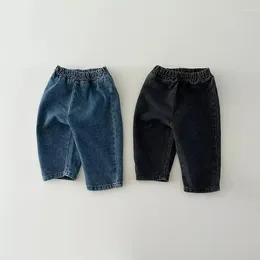 Trousers 2024 Autumn Baby Loose Denim Infant Toddler Casual Pants Fashion Boys Girls Versatile Pocket Jeans Kids Clothes