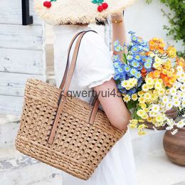 Shoulder Bags New ins paper rope car buckle one-soulder straw woven bag andbag leisure female beacH2421