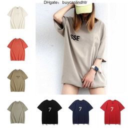 Designer ESS Mens Women T-Shirt Fashion Summer leisure short sleeves Cotton high street Reflected light letter print Luxurys Tops Clothing Size S-XL EK2V