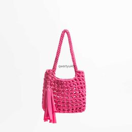 Shoulder Bags Fasion Tassel Crocet Women Soulder ollow Knied Lady andbags andmade Woven Summer Beac Bag Small Tote Purses 2023H2421