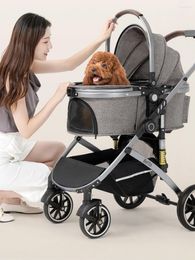 Dog Carrier Stroller For Small Pet Dogs Foldable Sturdy Aluminium Alloy Frame Up To 20kg Carriage & Cats