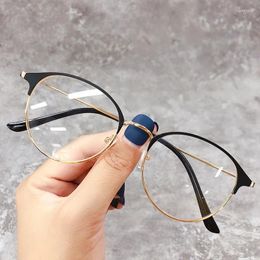 Sunglasses 2024 Metal Round Frame Myopia Glasses Fashion Classic Retro Optical Ultralight Vision Care Nearsighted Eyewear -1.0--4.0