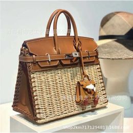 Platinum Designer Tote Bag 2024 Women's Rattan Portable QTYI