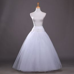 White A-Line Wedding Dresses Petticoats 4 Layers Tulle Skirt Bridal Wedding Accessories Simple Long Underskirt For Women