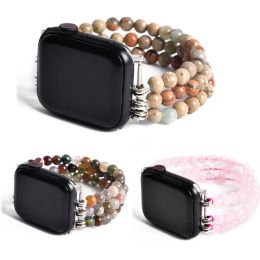 Bracelets Bohemia Natural Stone Beads Elastic Bracelet Strap Band Smart Watch Band For Fitbit Versa Sense1 2 3 Strap Replacemet
