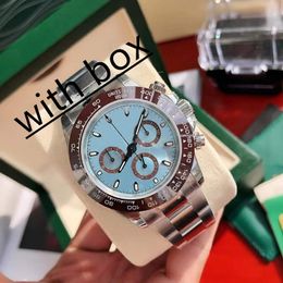Mens watch aaa designer watches 40MM Automatic Winding Watches Black Ceramic Bezel, White Disc Bracelet Folding Clasp Water Resistant Luminous Sapphire Wristwatch