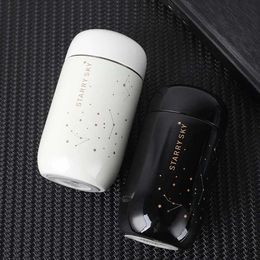 Thermoses Thermos Bottle Starry Sky Mini Small Capacity Leakproof Coffee Mug 304 Stainless Steel Vacuum Flask 200ML Thermo Bottle