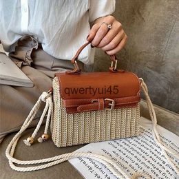 Shoulder Bags fasion box raan women andbags wicker woven soulder crossbody bags casual summer beac straw bag lady small bali purses 2022H2421