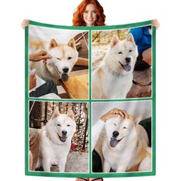 Custom Photos Text Personalized Blanket with Pictures Aniversary Gifts for Mom Dad families boyfriend girlfriend kids Christmas Blanket 6456