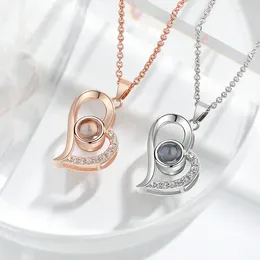 Decorative Figurines Gift For Mom Po Projection Necklace Personalised With Inside Picture Customised Love Pendnt Women Wife