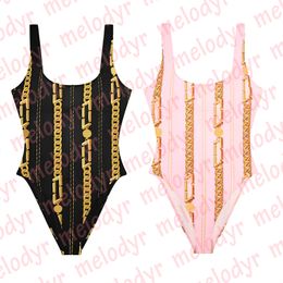 Classic Chain Print Swimwear Luxury One Piece Swimsuit Bathing Suit Beach Wear Summer Vacation Hot Spring Biquinis