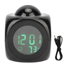 Wall Clocks Digital Projection Alarm Clock 5 Kinds Of Music ABS 10mins Snooze Black LED Display USB 5V For Bedroom