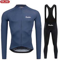 Men's Tracksuits Mans Long Seves Cycling Jersey Set 2023 New Spring Autumn Road Bike Clothing Breathab Mountian Bicyc UniformH2421