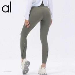 AL YOGA Womens Sports Yoga Pants Running Nude Brushed High Waist No Embarrassment Thread Slim Fit Elastic Crop RW65