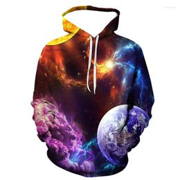 Men's Hoodies 3D Star Universe Graphic Print Hip Hop For Men Boy Hooded Casual Sweatshirts Autumn Spring Oversized Tops Clothing