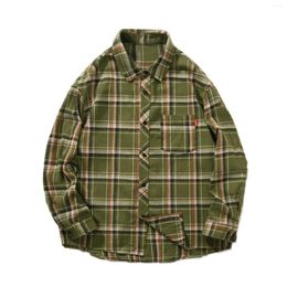 Men's Casual Shirts Fashion Lapel Shirt Coat Long Sleeved Loose Large Size Jackets Spring Autumn Retro Single-Breasted