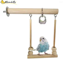 Other Bird Supplies Wooden Swing Toys Parrot Perch Stand Playstand With Chewing Beads Cage Sleeping Play For Budgie Peony Birds