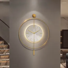 Relógios de parede Decoração de casa Luzes LED Relógio Decoração de sala de estar Design moderno simples