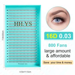 800 Fans 16D 0.03 Thin Roots Slim Base Premade Fans Lash Medium Stem Sharp Pointy Base Premade Volume Fans Eyelash Extensions 240123