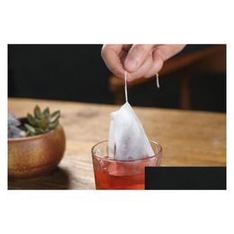 Coffee & Tea Tools Empty Teabags Tea Bags String Heal Seal Philtre Paper Teabag 5.5 X 7Cm For Herb Loose Xb1 Drop Delivery Home Garden Dh0Kr