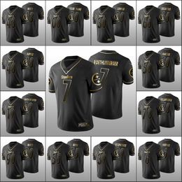 Pittsburgh''Steelers''Men 30 James Conner 7 Ben Roethlisberger 50 Ryan Shazier Custom Women Youth Black Golden Edition Jersey