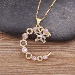 Pendant Necklaces Nidin Fashion Light Of Stars And Moon Necklace Delicate Clavicle Chain Rhinestone Choker For Women Party Jewelry Gift