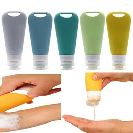 Storage Bottles 2 PCs Silicone Travel Bottle Lotion Essence Shampoo Shower Gel Squeeze Refillable Portable Container Dispensing Kit