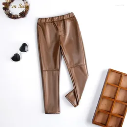 Trousers Fashion Baby Girl Boy PU Leather Pant Infant Toddler Child Faux Winter Spring Autumn Kid Clothes 1-7Y