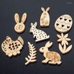 Party Decoration 50/100Pcs DIY Natural Wooden Chip And Eggs Easter Ornaments Crafts Kids Gifts Hen Handcraft Decorations