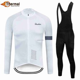 Men's Tracksuits 2023 Mens Cycling Jerseys SetWinter Thermal Fece Long Seve Coat Riding Bike Jacket Suits Set Ropa CiclismoH2421